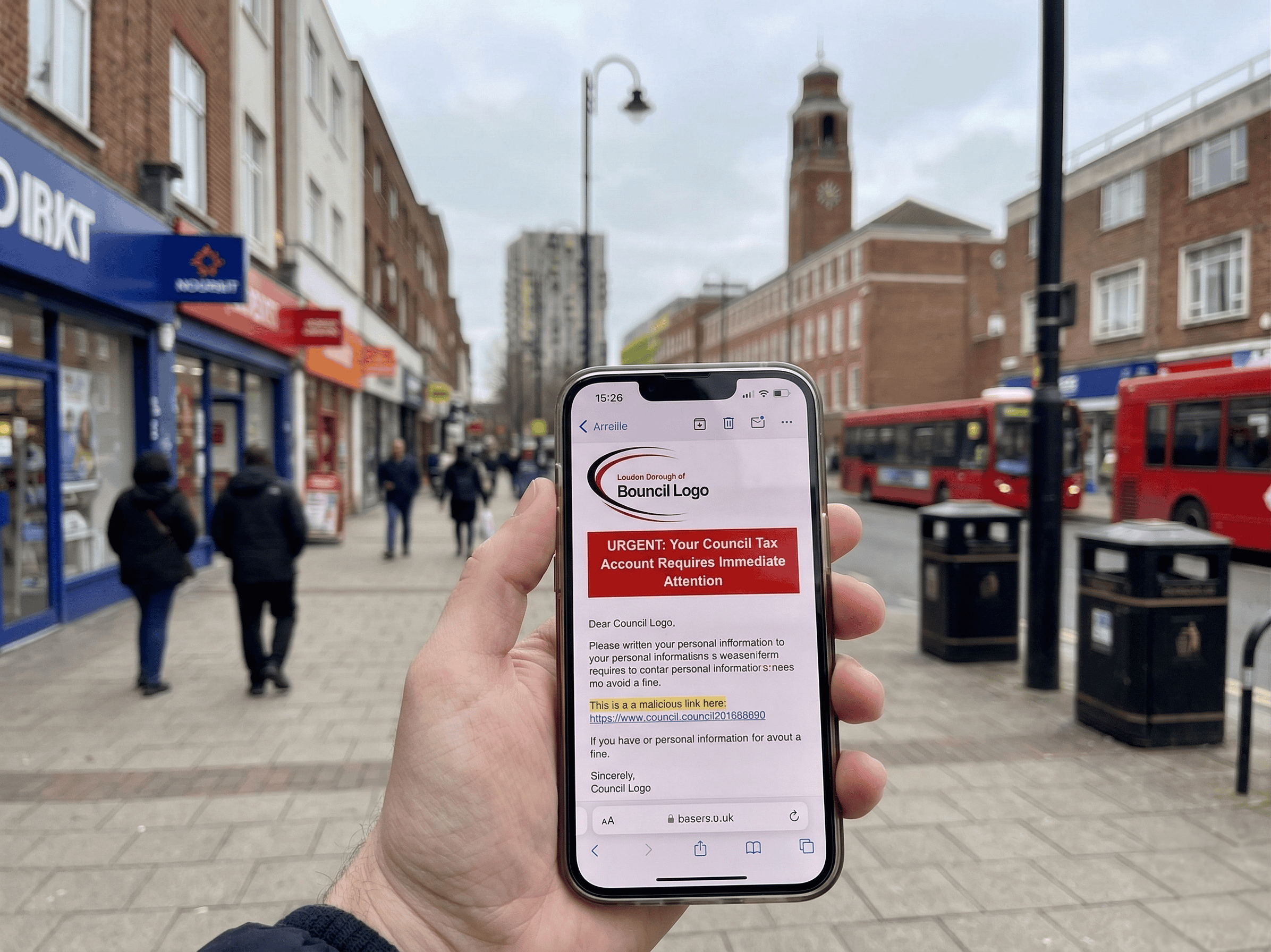 phishing email pretending to be coming from barking council